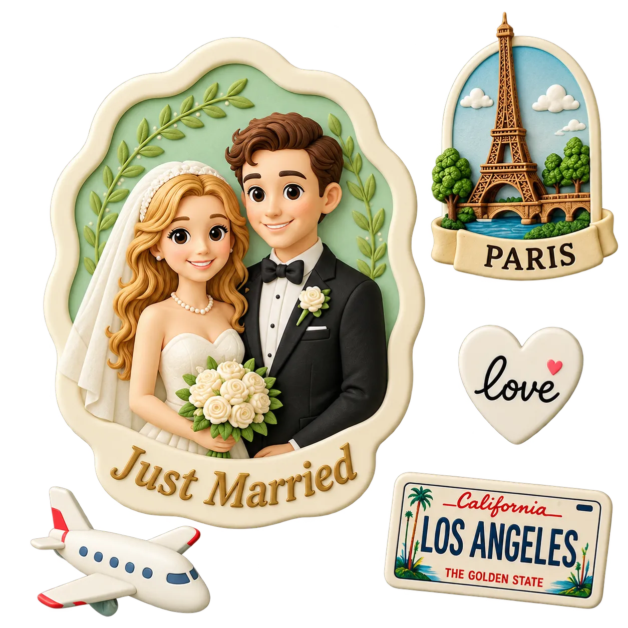 Custom 3D cartoon fridge magnet made from a personal photo
