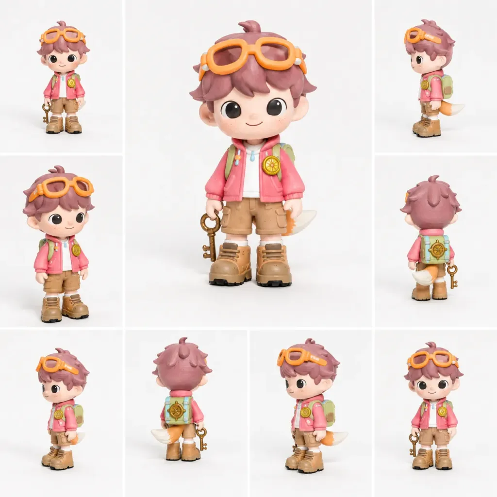 Front view of a personalized cartoon character figurine