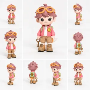 Front view of a personalized cartoon character figurine
