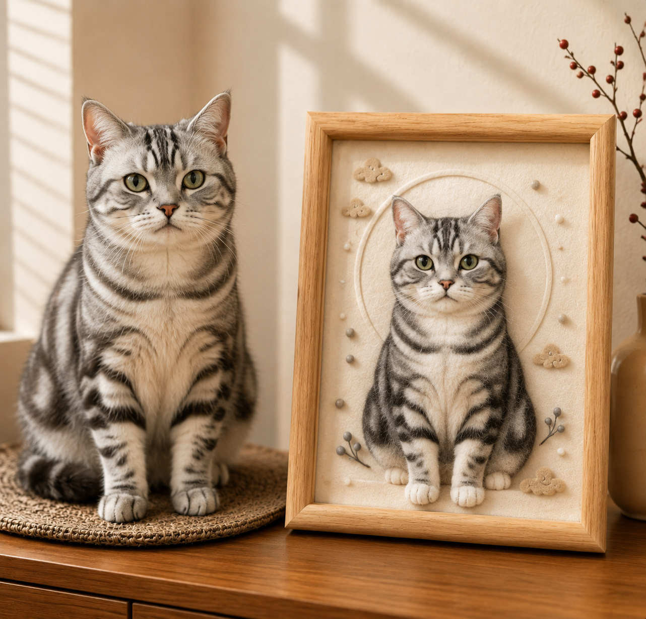 Custom 3D relief portrait photo frame - close-up