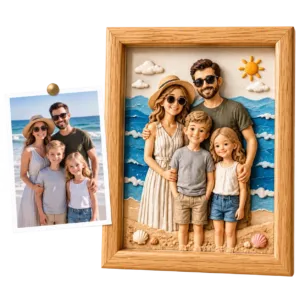 Custom 3D relief portrait photo frame made from a personal photo