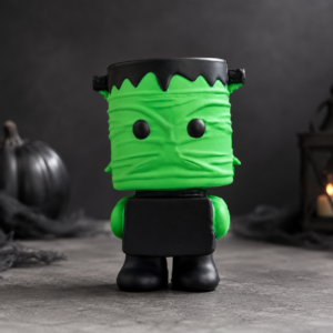 Painted custom anime mini figure displayed on a desk
