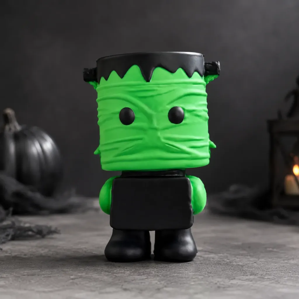 Painted custom anime mini figure displayed on a desk