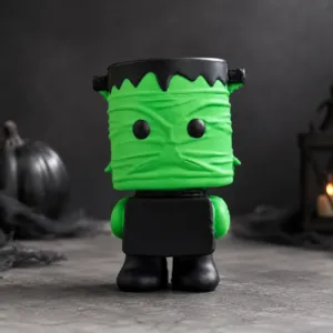 Painted custom anime mini figure displayed on a desk