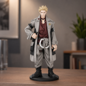Close-up of high detail anime figure face and hair sculpting
