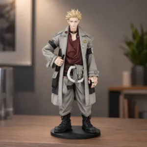 Close-up of high detail anime figure face and hair sculpting