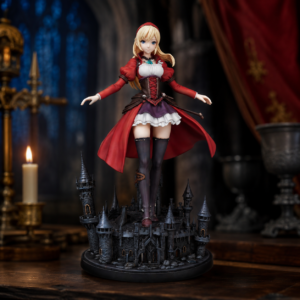 Dynamic pose view of custom gaming character statue