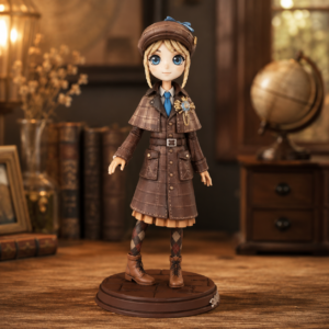 Side angle of custom anime figure showing accessories and outfit details