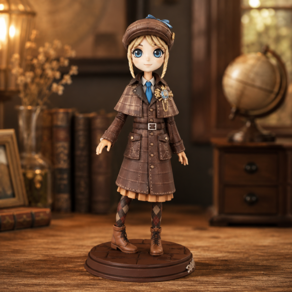 Side angle of custom anime figure showing accessories and outfit details