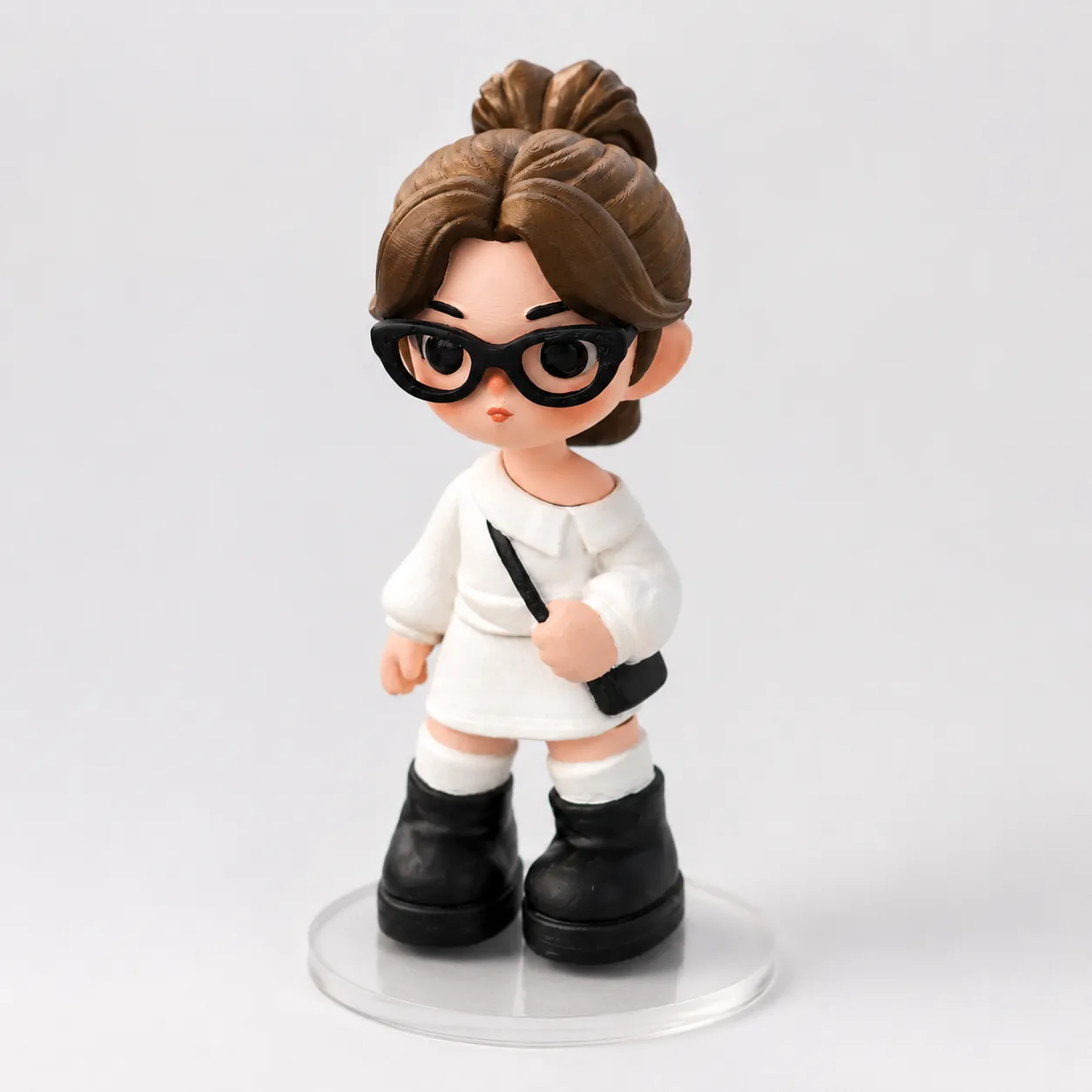 Custom chibi couple or family figurine displayed as a gift