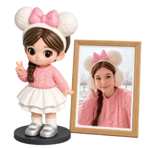 Personalized 3D chibi figurine made from a photo of a person or pet