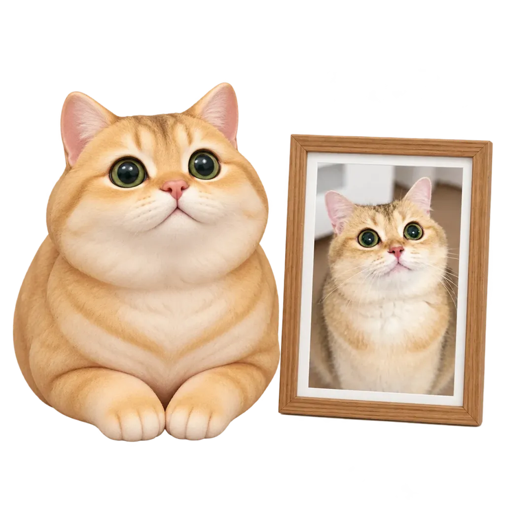 Custom pet memorial 3D figurine sculpted from a pet photo