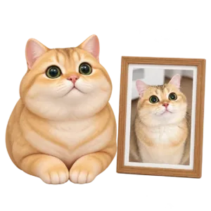 Custom pet memorial 3D figurine sculpted from a pet photo