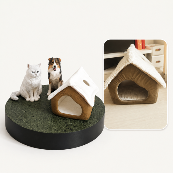 Side view of a personalized 3D pet memorial statue