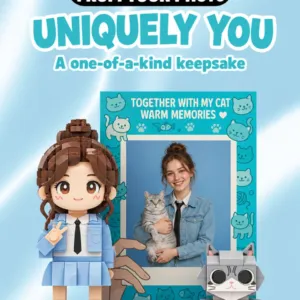 Personalized brick figure gift for a cat lover