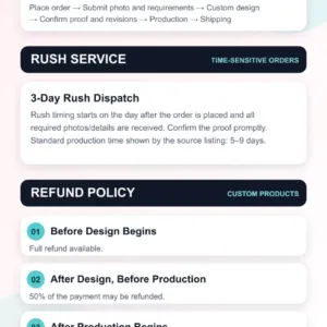 Important order notes for a personalized brick figure product