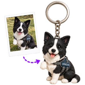 Custom 3D pet keychain made from a dog photo