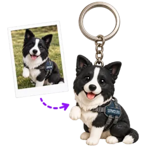 Custom 3D pet keychain made from a dog photo