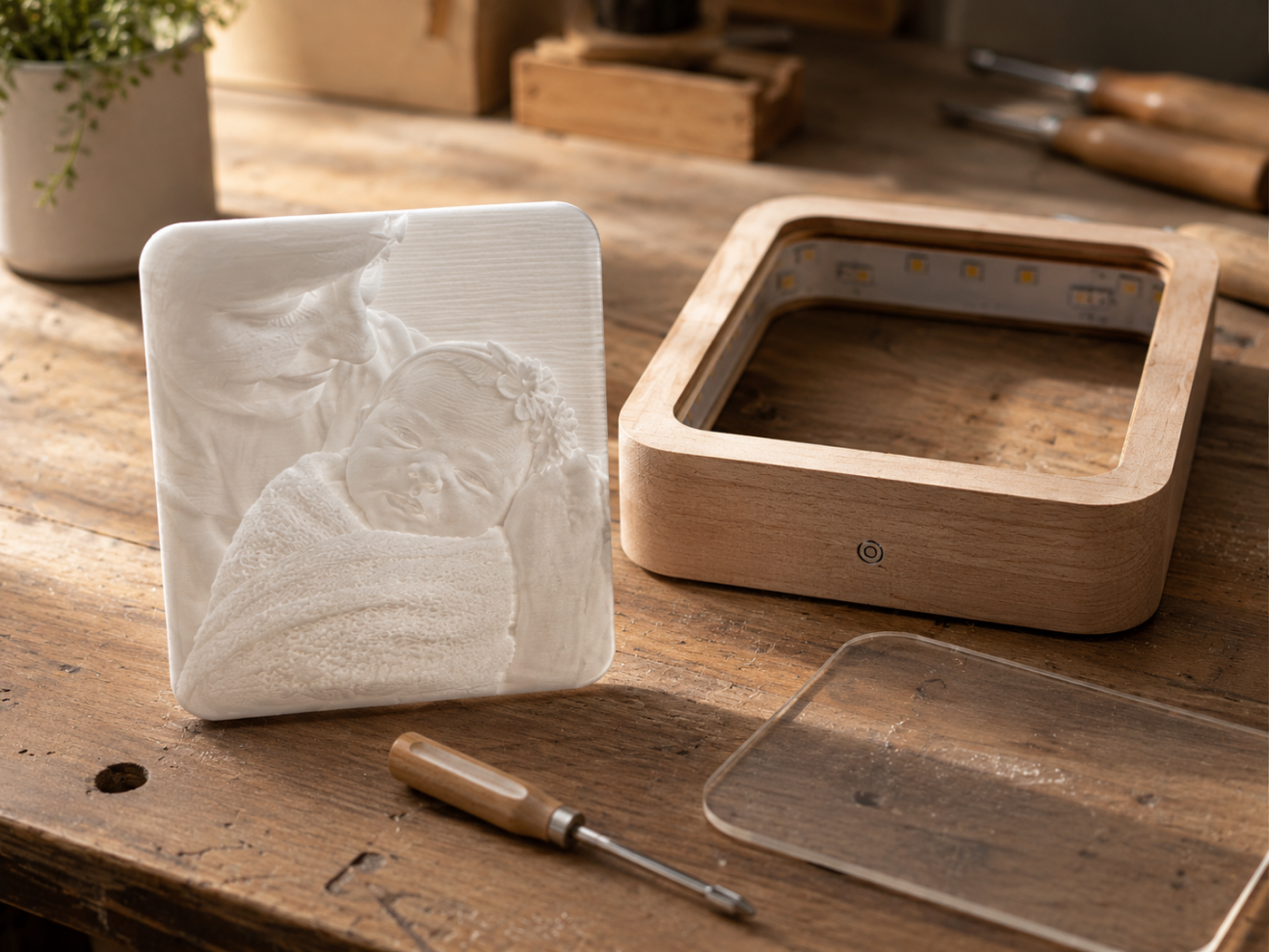 How Figmo Turned a Baby’s First Photo Into a Soft Night Light for Her Nursery process image 5 showing the custom keepsake creation