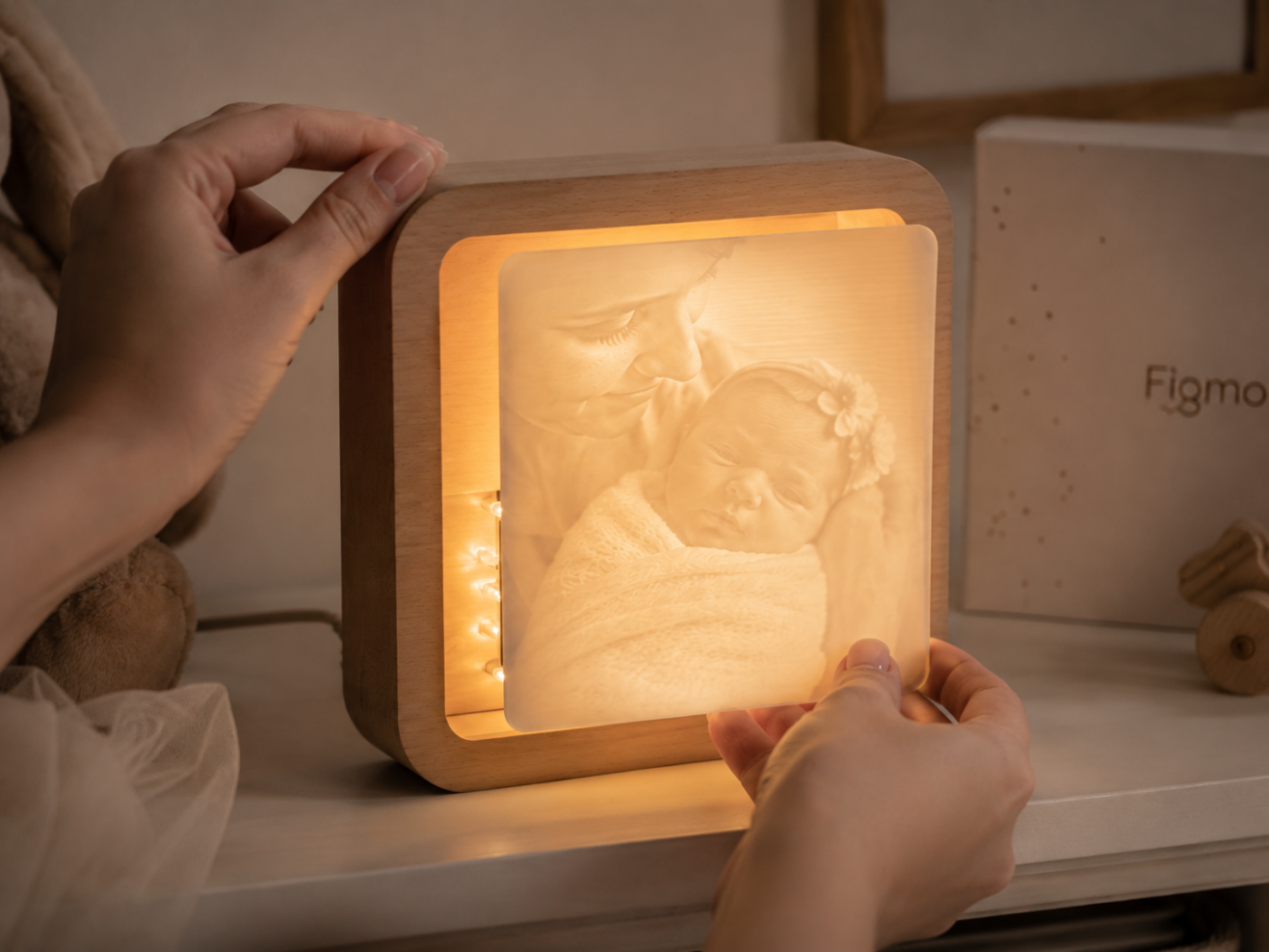 How Figmo Turned a Baby’s First Photo Into a Soft Night Light for Her Nursery process image 6 showing the custom keepsake creation