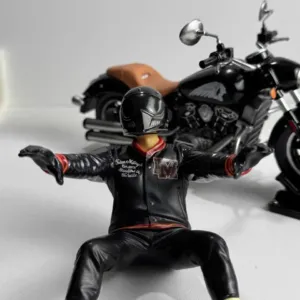 Custom motorcycle rider model front view