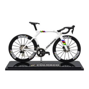 Y1rs White Rainbow miniature road bicycle with display base or support stand